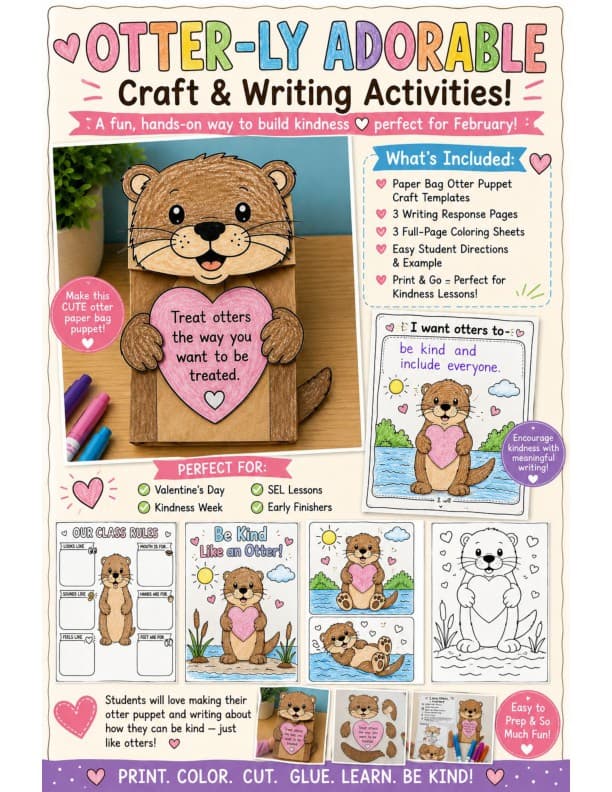 Do Unto Otters Activities | Back to School Book Companion | Respect and Manners Writing, Crafts and Coloring Pages preview 1