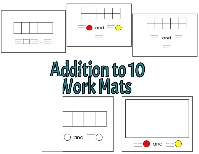 Five Frame and Ten Frame Addition Work Mats | Guided Math Centers for Kindergarten and First Grade