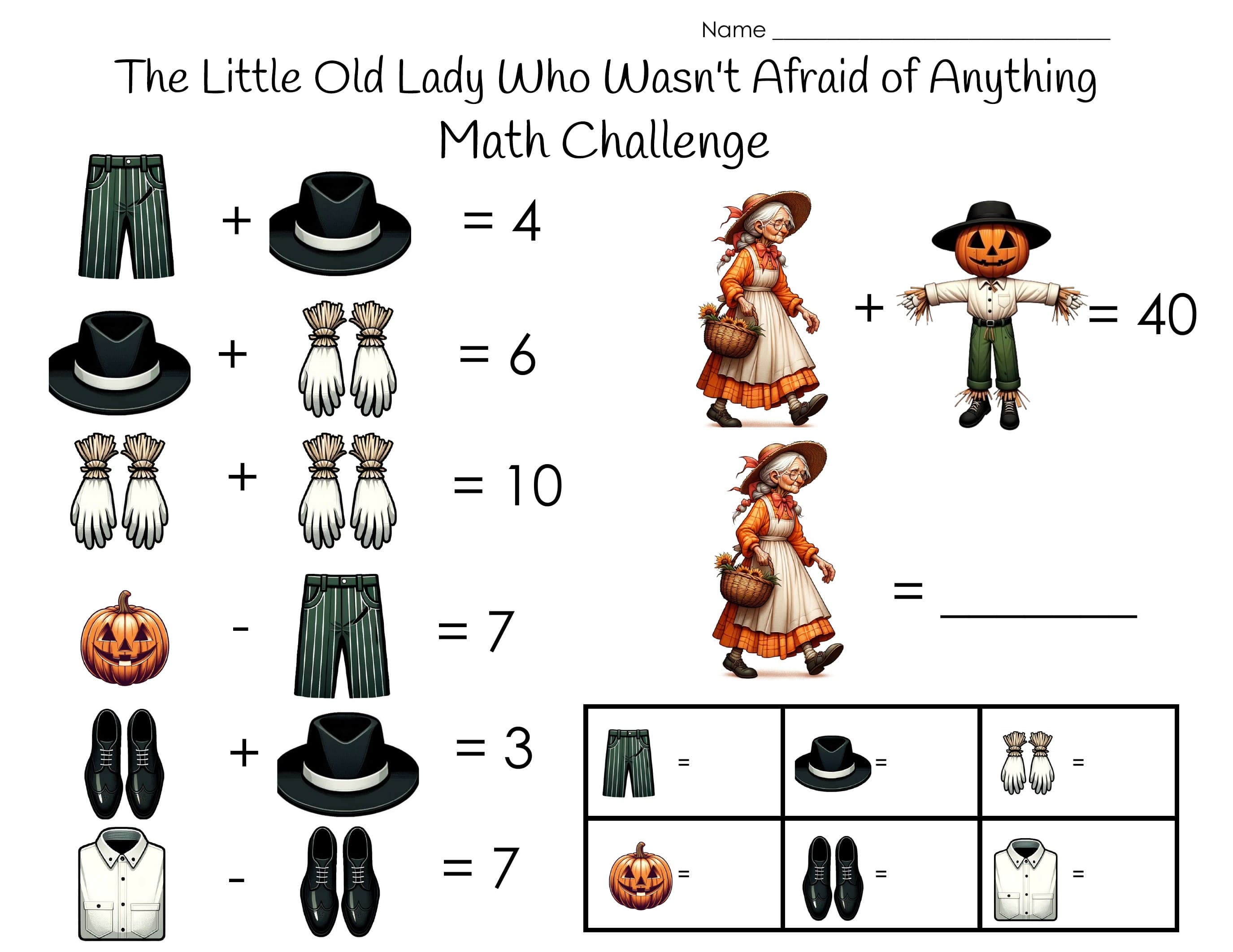 Halloween Math Puzzle | Addition Practice Worksheets and Halloween Math Activity
