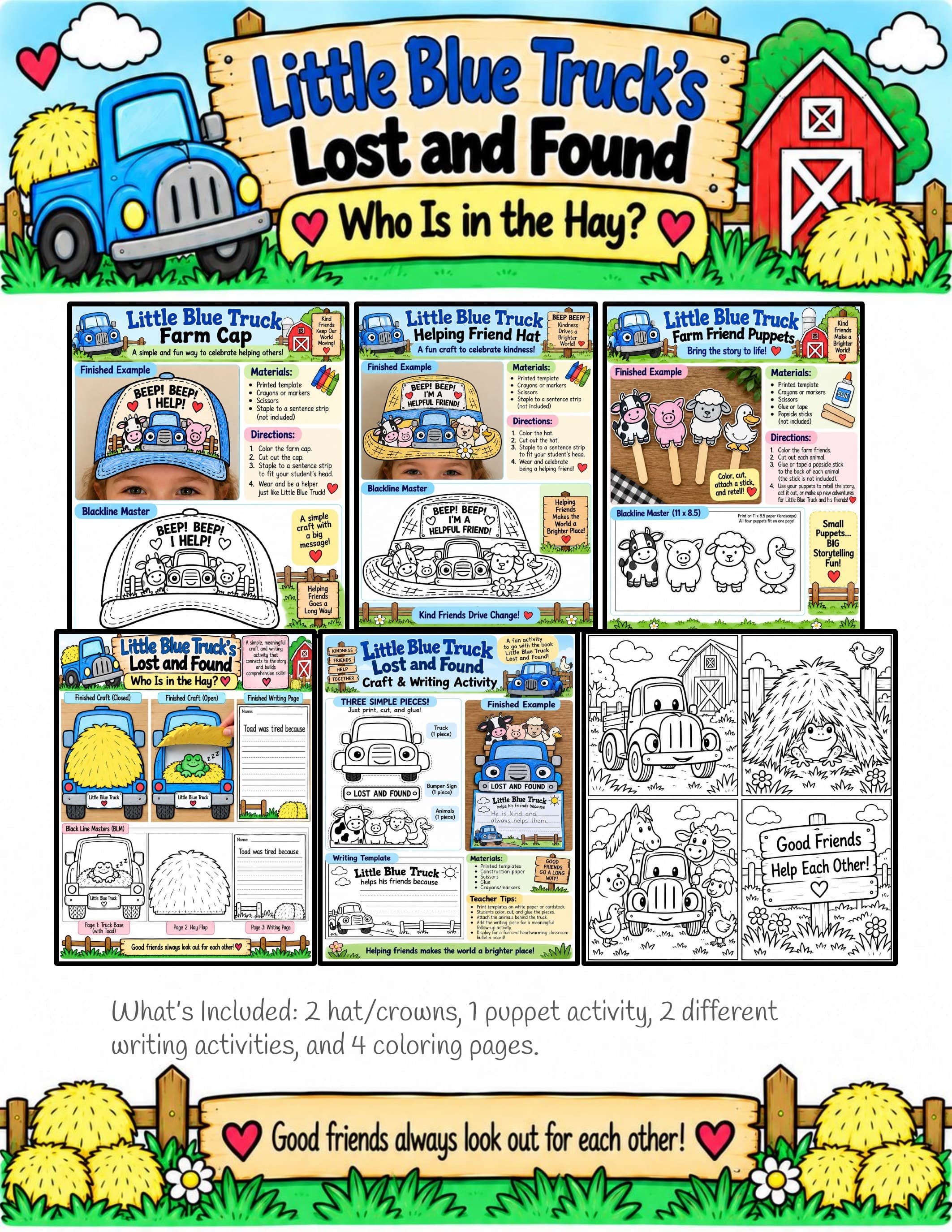 Little Blue Truck's Lost and Found Activities | Little Blue Truck Book Companion, Craft, Writing and Blackline Masters preview 1