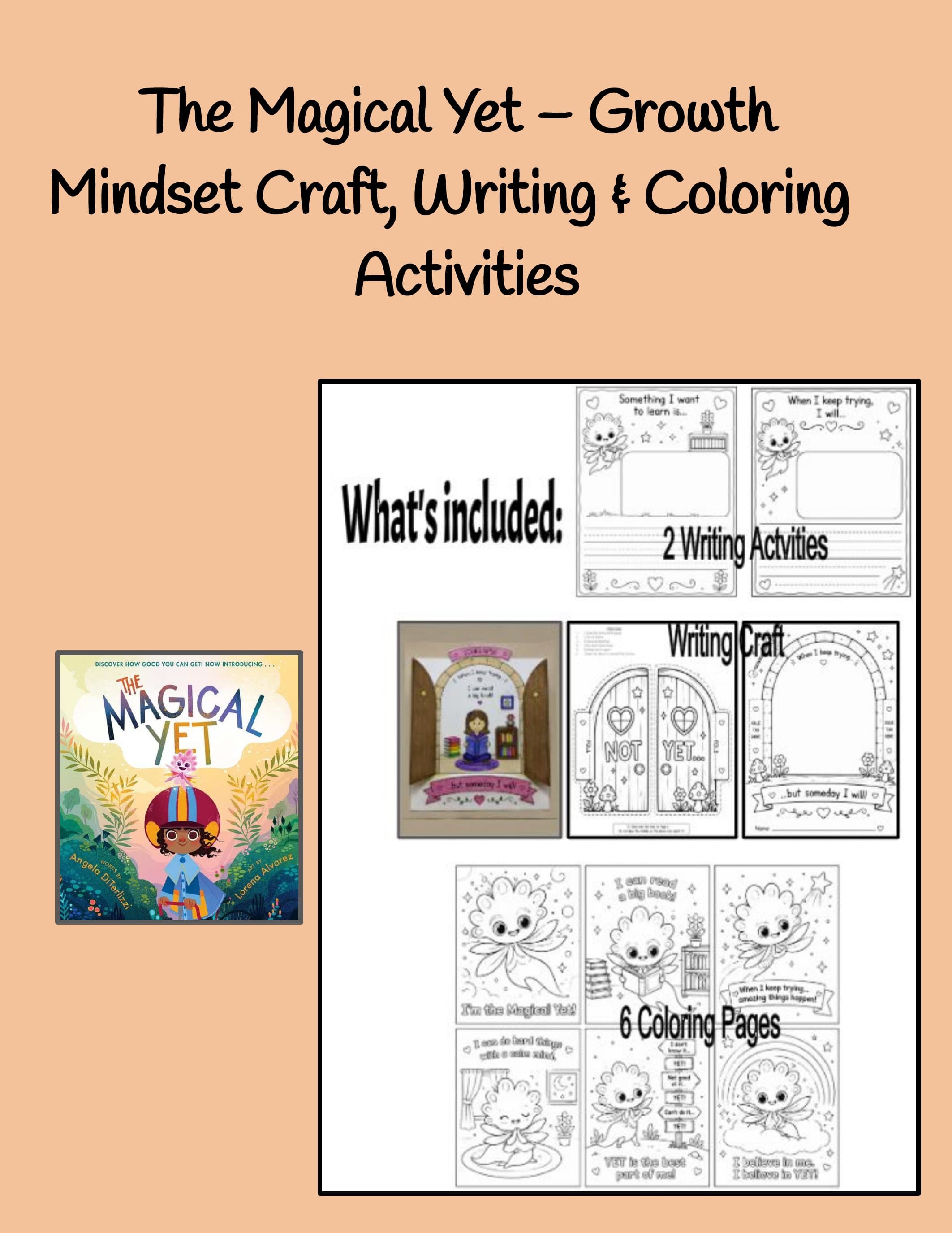 The Magical Yet Activities | Growth Mindset Book Companion | Craft, Writing and Coloring Pages preview 1