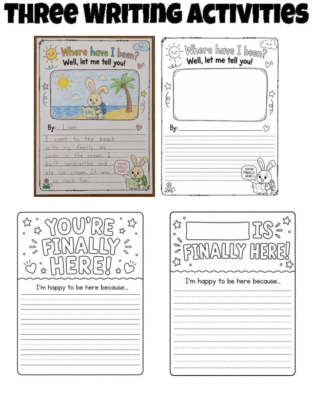 You're Finally Here Activities | Back to School Book Companion | First Week of School Craft, Writing and Coloring Pages preview 1